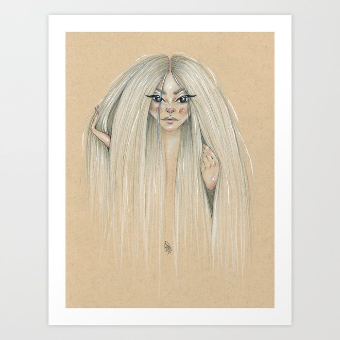 Messy Hair Dont Care Art Print By Patriciapedroso Society6