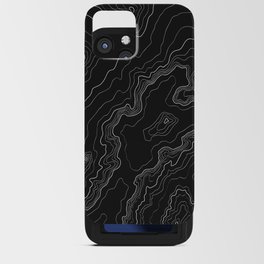 Black & White Topography map iPhone Card Case