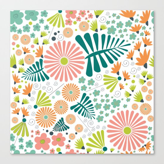 Whimsical flowers Canvas Print