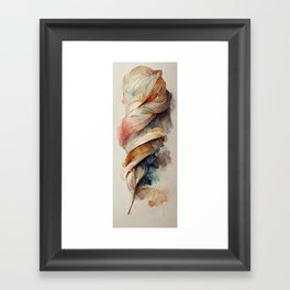 Autumn Winds - Watercolor Style Leaves and Wind Framed Art Print