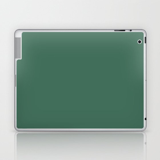 Dark Green Solid Color Pairs Pantone Foliage Green 18-6018 TCX Shades of Blue-green Hues Laptop & iPad Skin