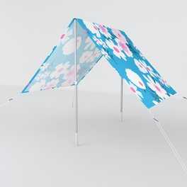 Retro Modern Spring Flowers Turquoise and Pink Sun Shade