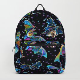 Three Bat Brothers Psychedelic Pattern Backpack