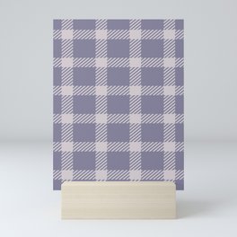 Grey & White Color Check Design Mini Art Print