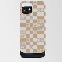 HAPPY Checkerboard (Neutral Beige Color) iPhone Card Case