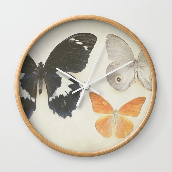 Brown Butterflies Wall Clock