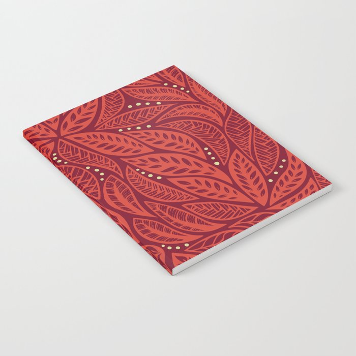 Polynesian Tribal Tattoo Red Floral Design Notebook