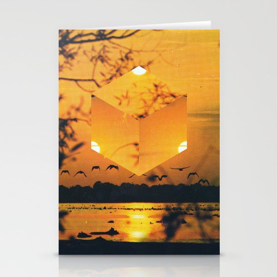 Hexagon Sunset Stationery Cards