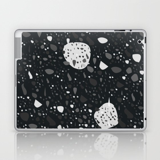 Black and White Mosaic Terrazzo Laptop & iPad Skin
