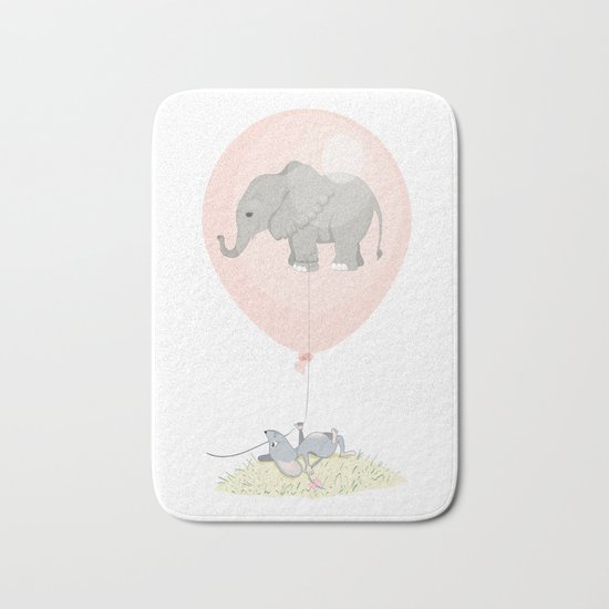 Elephant in a balloon Bath Mat