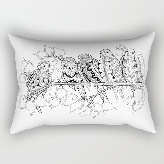 NOT Angry Birds - Zentangle Illustration Rectangular Pillow