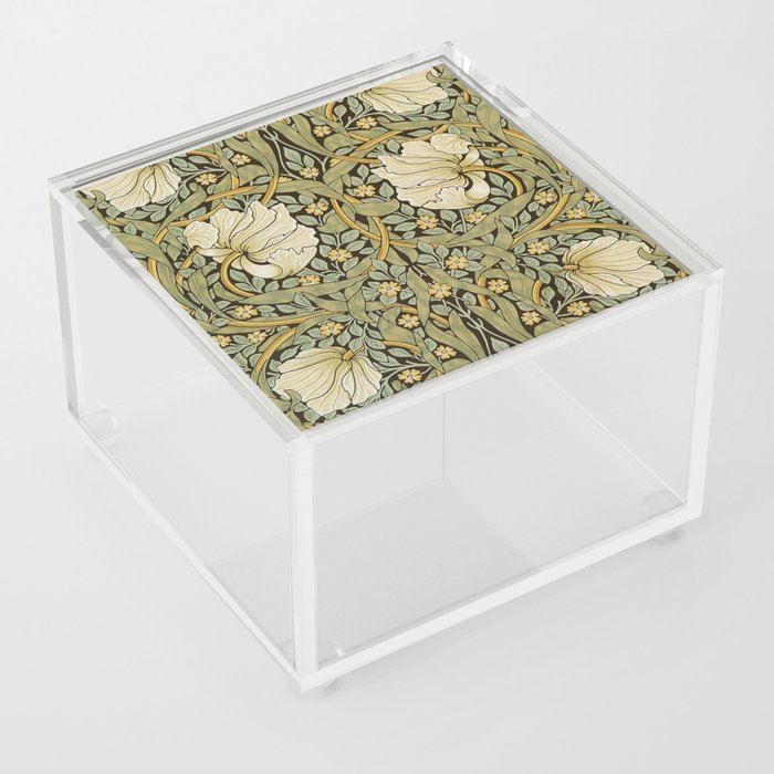 William Morris Pimpernel Art Nouveau Floral Pattern Acrylic Box