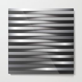 Abstract Line 3D Effect Metal Print | Kinetic, Background, Stripes, 3D, Torus, Black And White, Volume, Illusive, Pop Art, Optical 