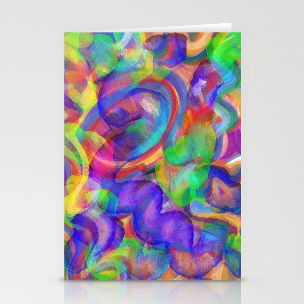 Pop Abstract Glitch Joyful Art For All by Emmanuel Signorino Stationery Cards