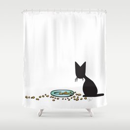 Anytime Dinnertime   (The Naughty Kitten) Shower Curtain