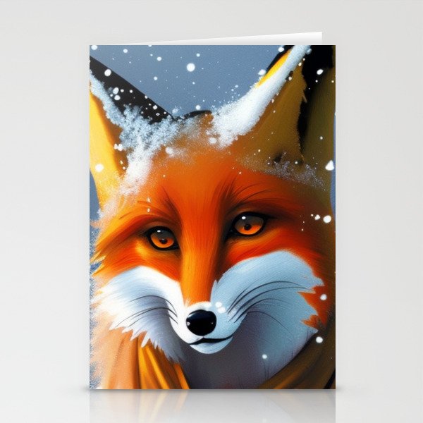 Fox in the Snow With a Gentle Glaze Stationery Cards