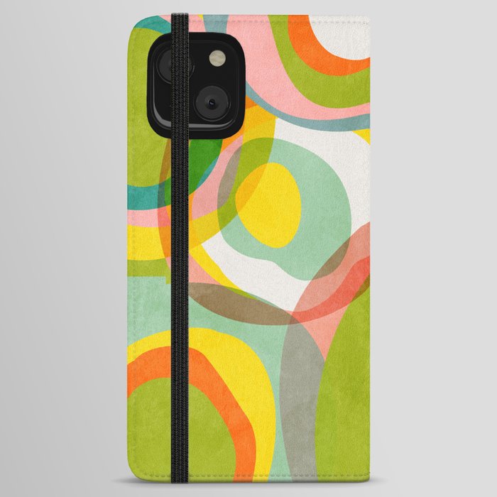 mid mod organic shapes abstract summer iPhone Wallet Case