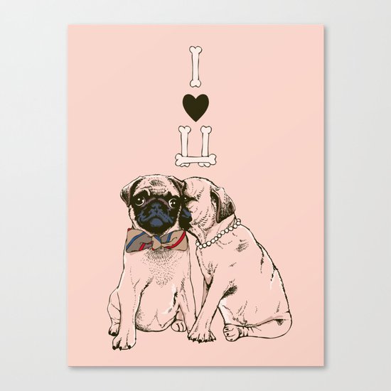 The Love of Pug Canvas Print
