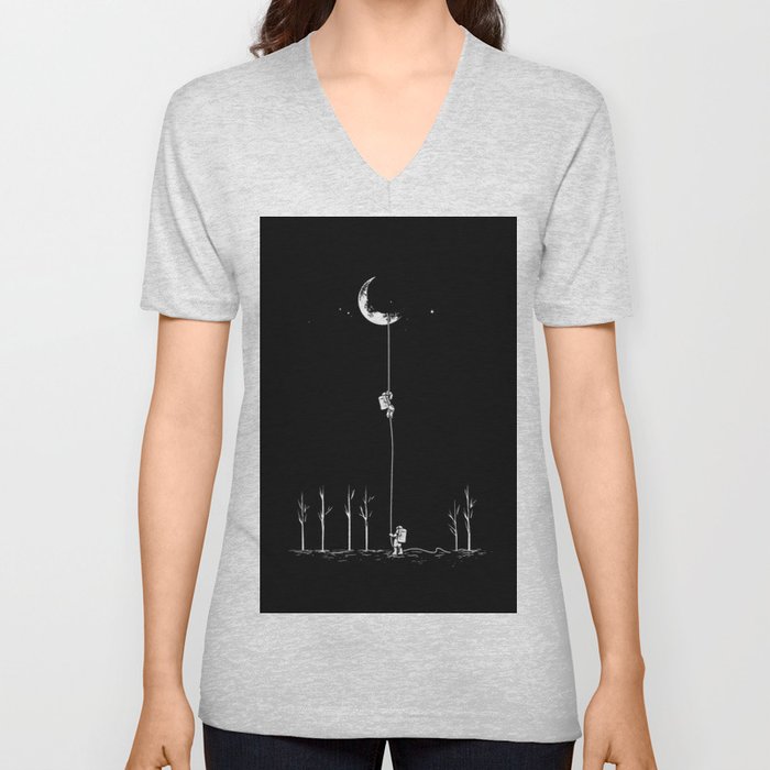 Down from the Moon V Neck T Shirt