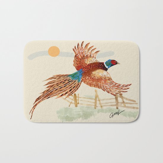 male pheasant Bath Mat