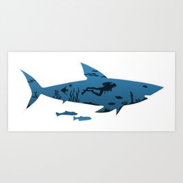 COOL Shark  Art Print