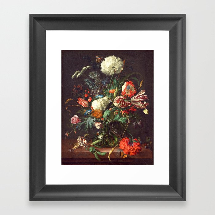 Vase of Flowers II - de Heem Framed Art Print