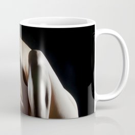 8220s-KMA Art Nude Model Young Woman on Pedestal Poised Balanced Squared Mug