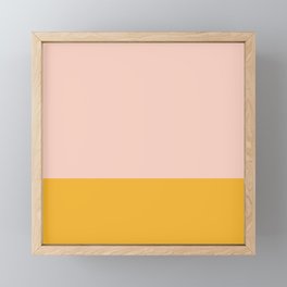 Blush Pink and Mustard Yellow Minimalist Color Block Framed Mini Art Print