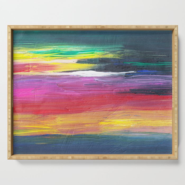 Abstract Minimalist Colorful Painting Serving Tray