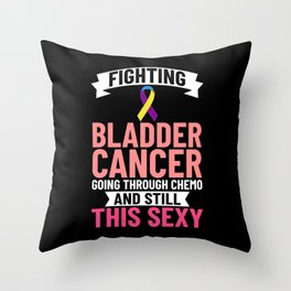 Bladder Cancer Ribbon Awareness Chemo Survivor Throw Pillow