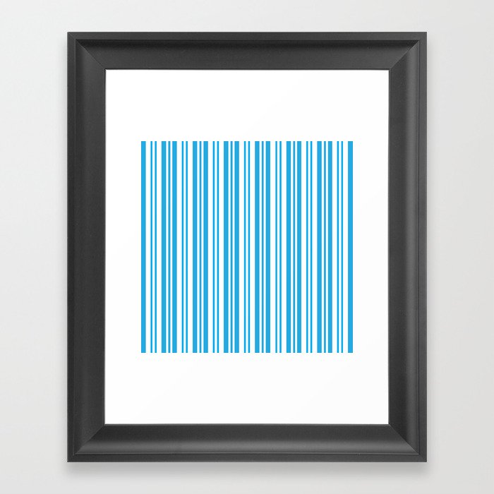 Elegant Blue Strips Pattern - Vertical Framed Art Print