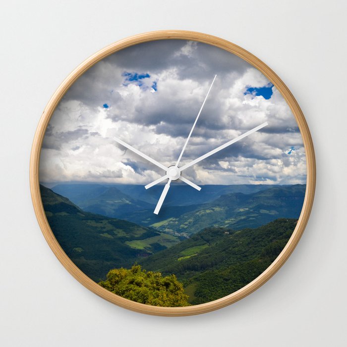 Brazil Photography - Mountains In The Huge Rain Forest Of Brazil Wall Clock