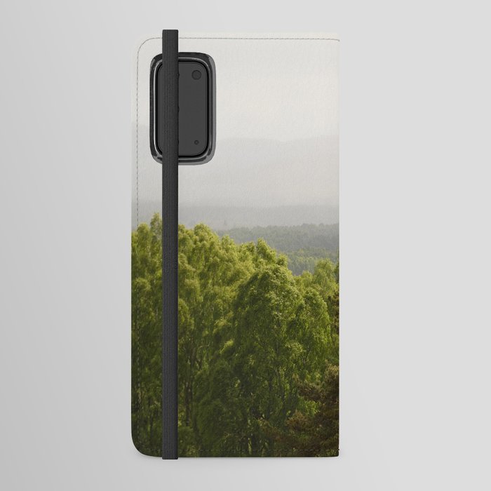 Scottish Highlands Tree Scape and Misty Mountains Android Wallet Case