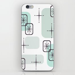 Mid Century Modern White Mint Sage Green iPhone Skin