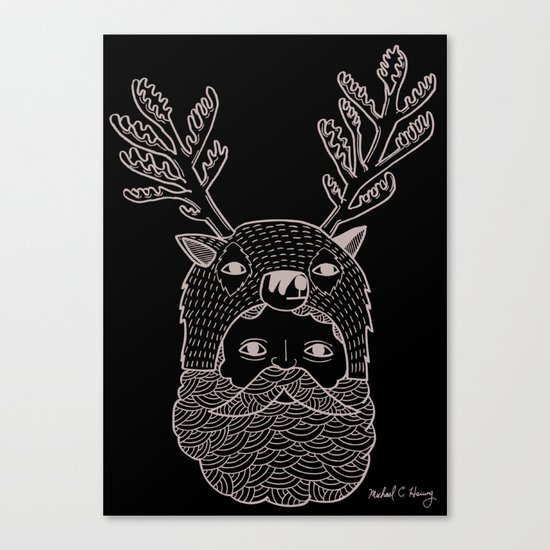 Portrait of Northern Deer Man Canvas Print