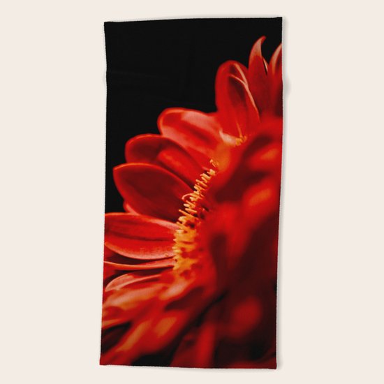 Red Flower Beach Towel