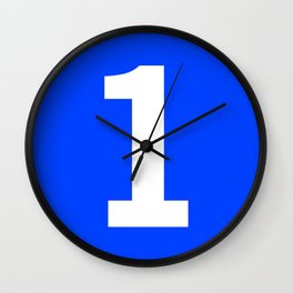 Number 1 (White & Blue) Wall Clock