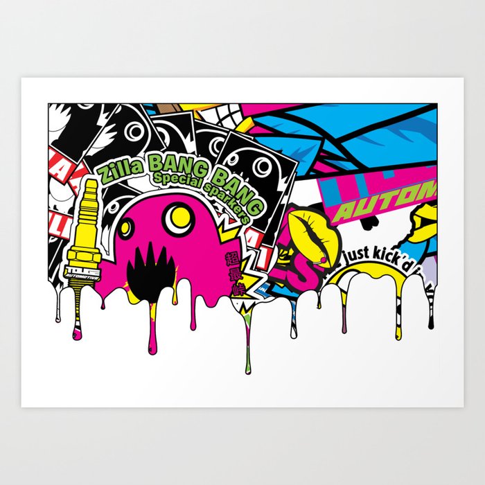 Stickerbomb Art Print by Zillalife