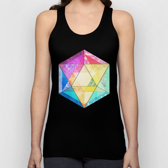 Retro Rainbow Patchwork Hexagon Unisex Tank Top