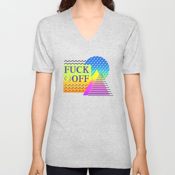 Fuck off :) V Neck T Shirt
