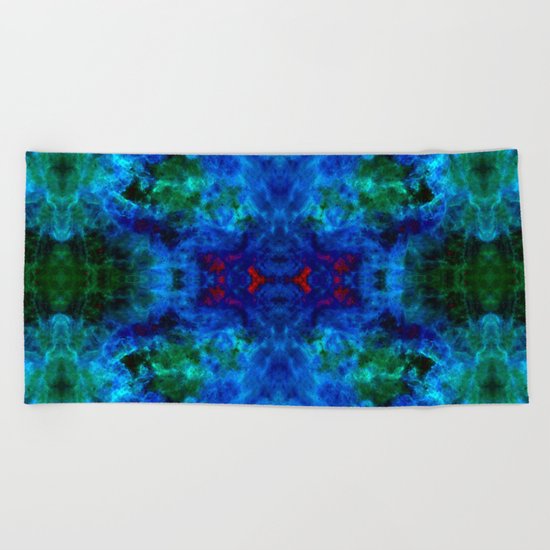 Slate Marble Clouds - Deep Sea Beach Towel