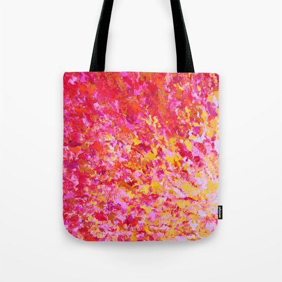 ROMANTIC DAYS - Lovely Sweet Romance, Valentine's Day Sweetheart Pink Red Abstract Acrylic Painting Tote Bag