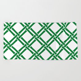 Classic Bamboo Trellis Pattern 231 Green Beach Towel