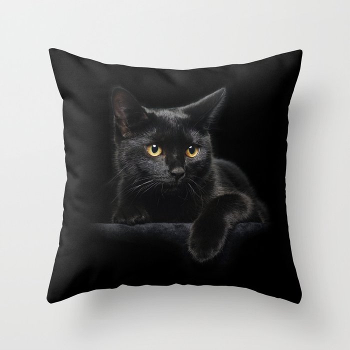 black cat shaped pillow
