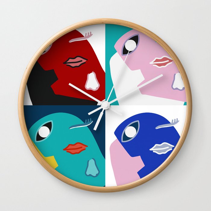 When I'm lost in thought patchwork 3 Wall Clock