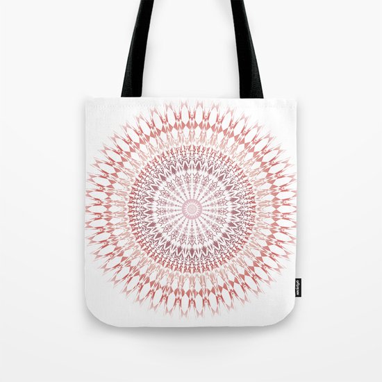 Red Brown White Mandala Tote Bag
