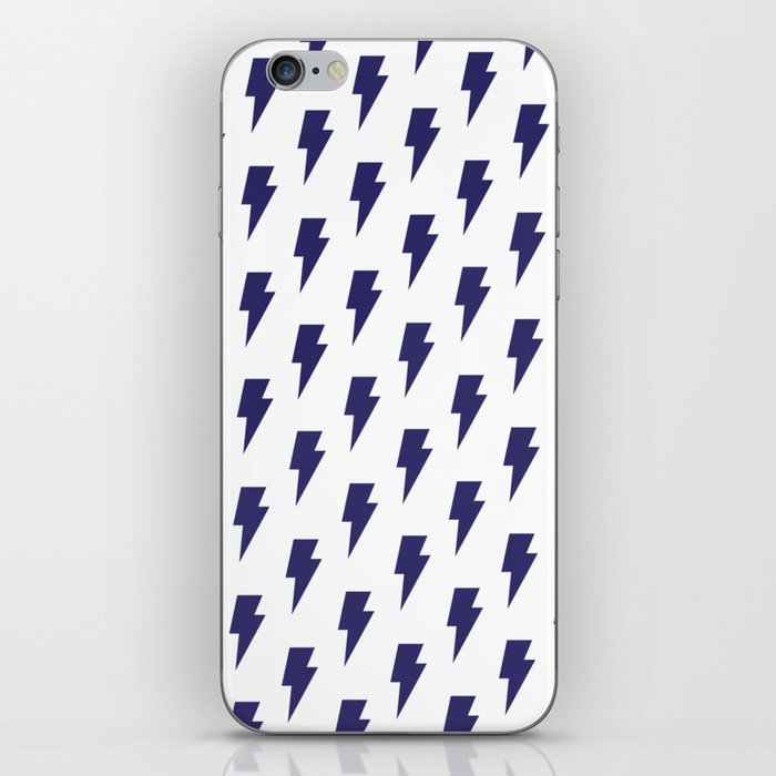 Lightning Bolt pattern - blue navy iPhone Skin
