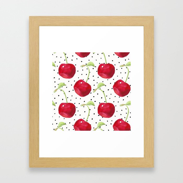 Cherry pattern II Framed Art Print
