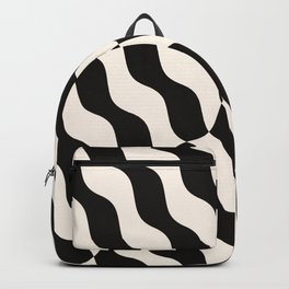 Retro Abstract Liquid Swirl Pattern in Black & White Backpack