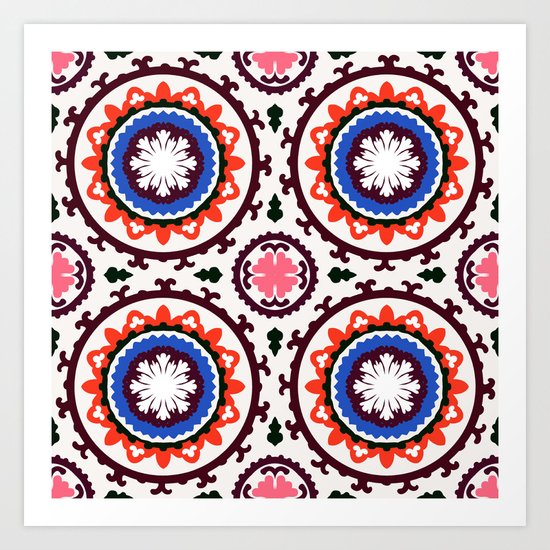 Bold and bright beauty of suzani pattern ver.3 Art Print